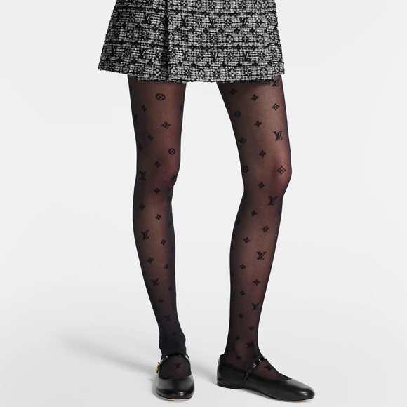 & Other Stories Accessories - Black LV luxury logo print tights